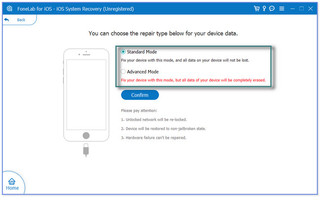 Standard Mode or Advanced Mode