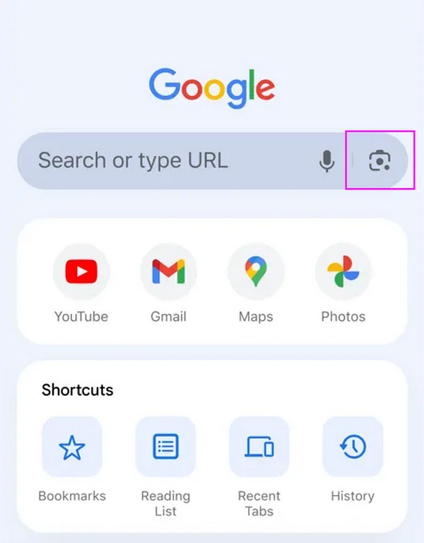 choose google lens symbol