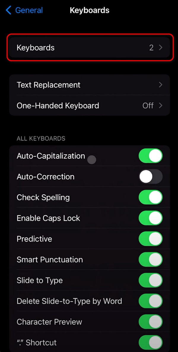 set up keyboard settings