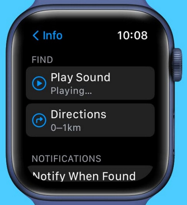 choose play sound on find devices app