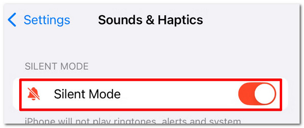 toggle off silent mode