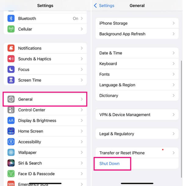 restart iphone on settings