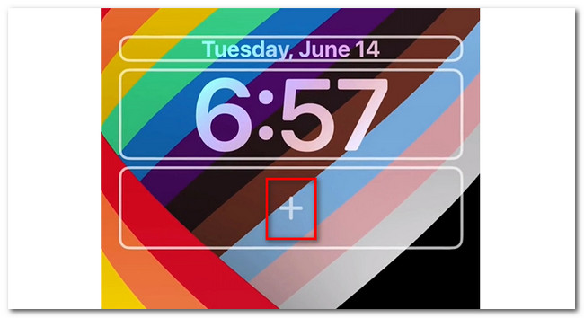 tap plus icon on iphone lock screen