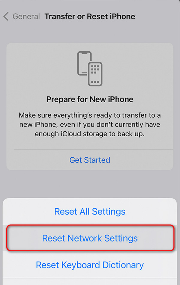 reset iphone network settings