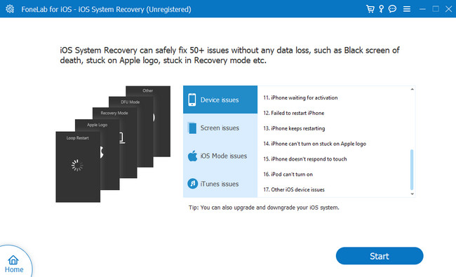 Select the issue on your iPhone or iPad on the software