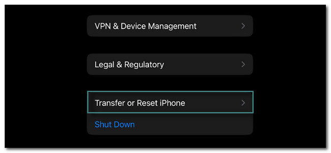 Inside the General option