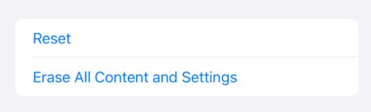erase all content and settings on iphone