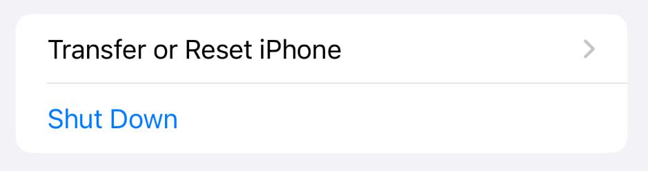 restart iphone settings