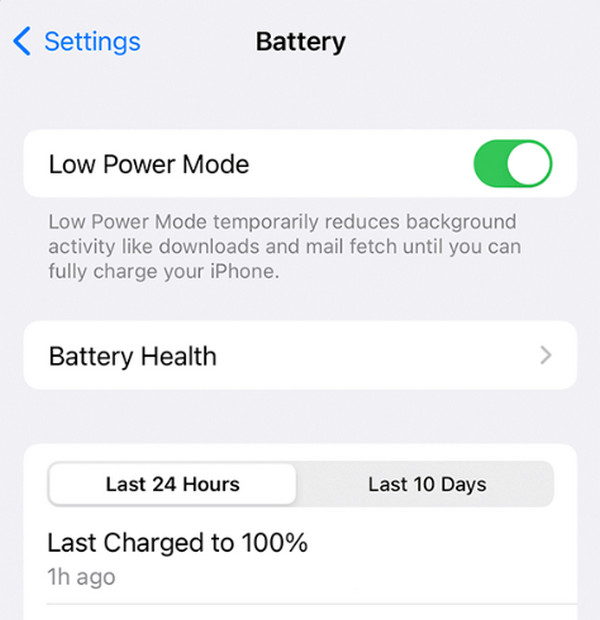 turn off low power mode