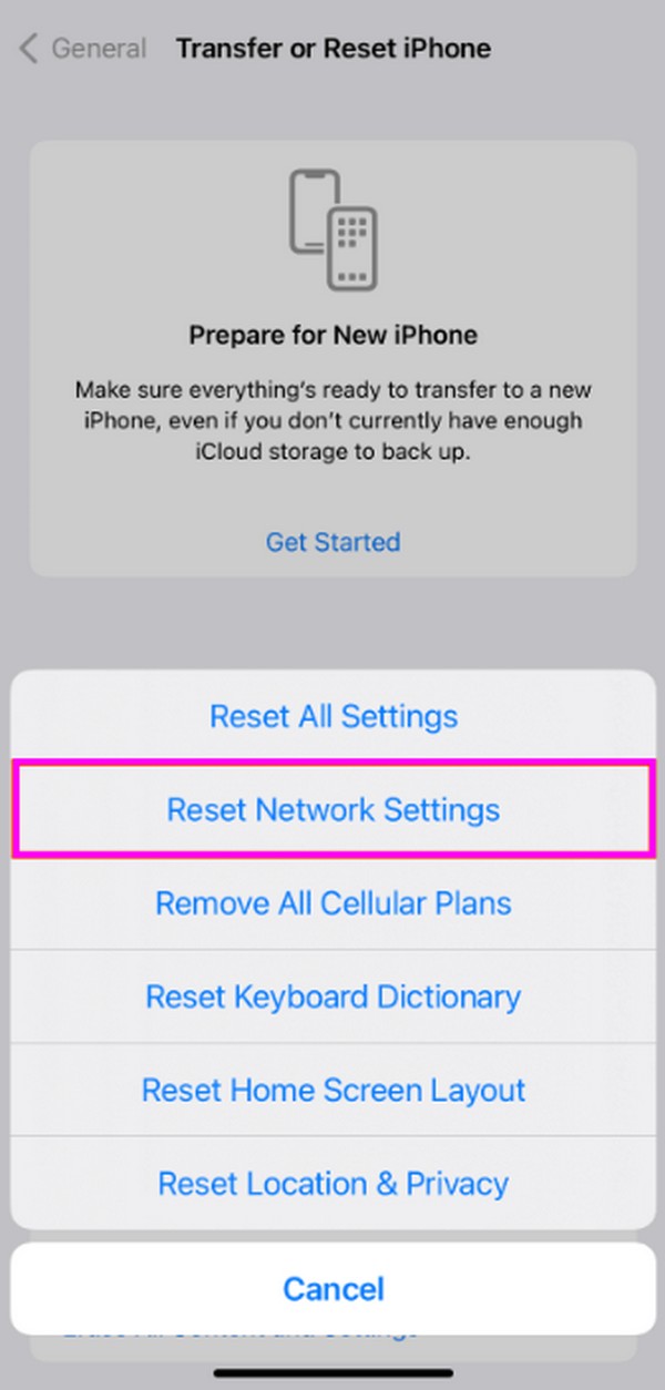 reset network settings