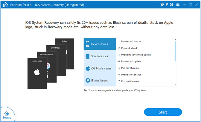 start ios system recovery