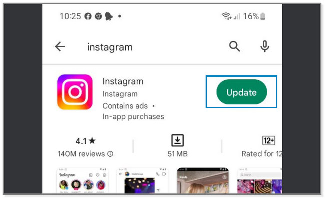 在 Android 上更新 Instagram 应用