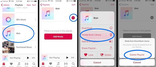 Как удалить плейлист в Apple Music