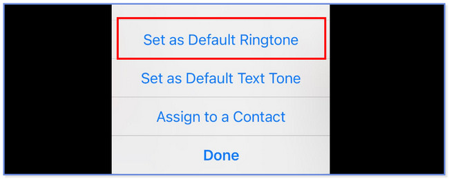 tap set as defult ringtone on itunes