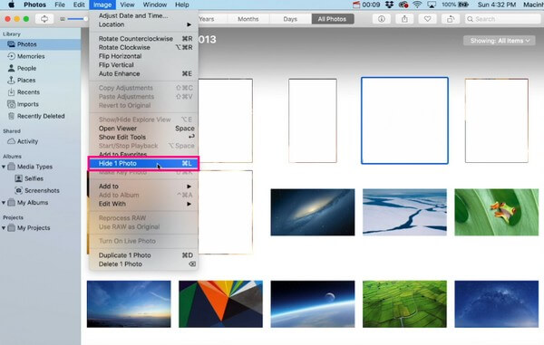 hide photos on mac