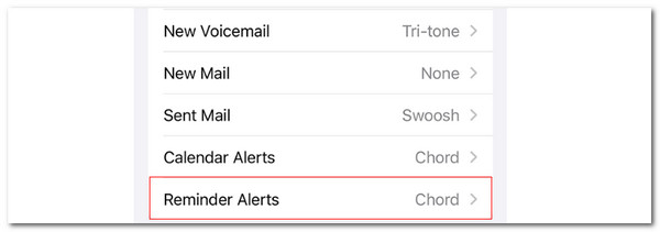 view reminders alters options