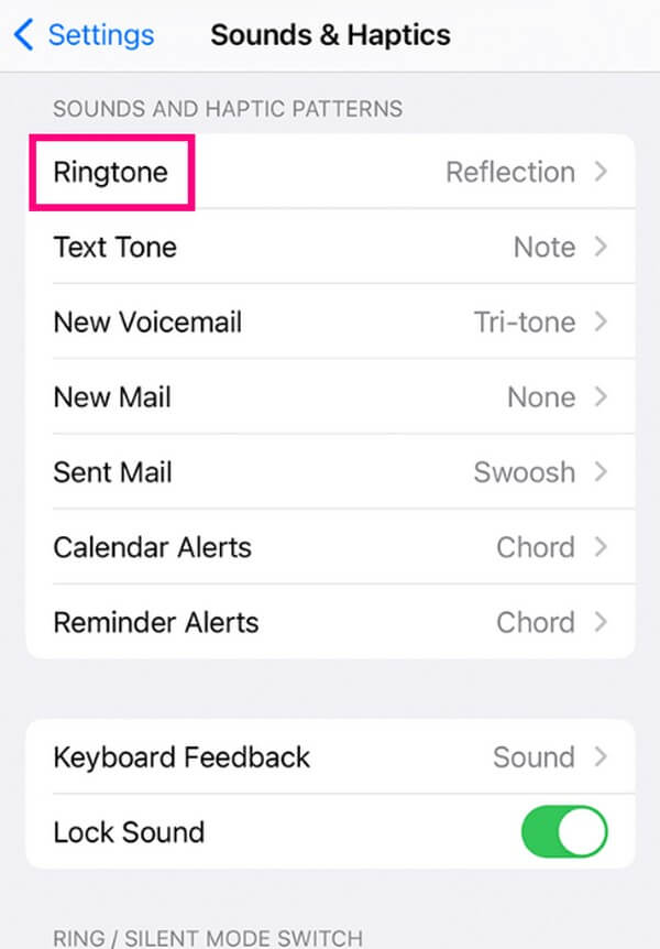 set song as ringtone