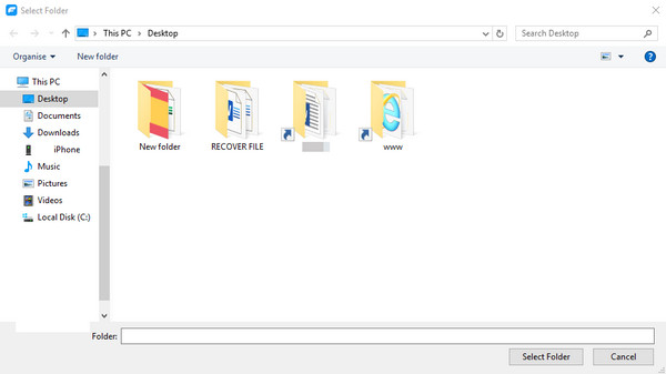 choose folder to transfer videos