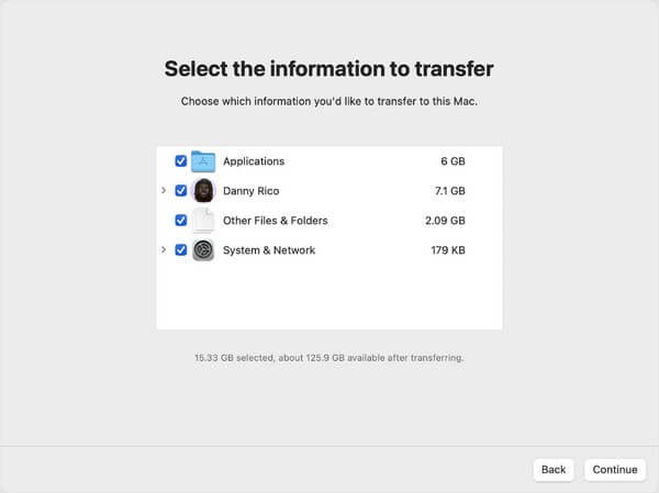 migration assistant transfer data