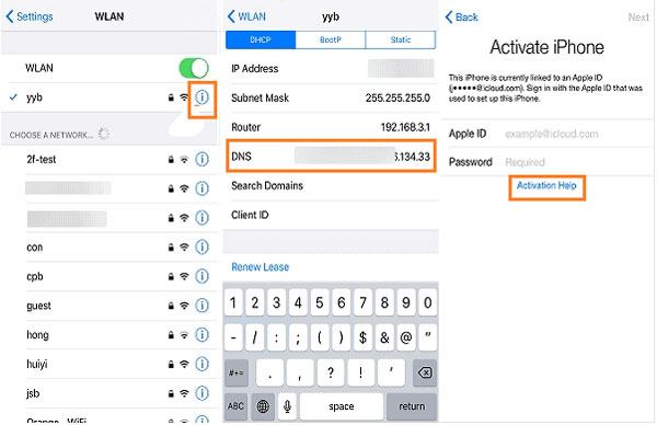 bypass icloud lock dns