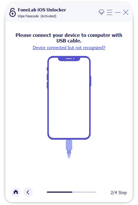 connect iphone wipe passcode