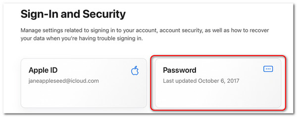 manage apple id password