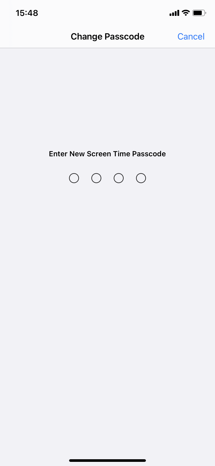 iphone passcode reset screen