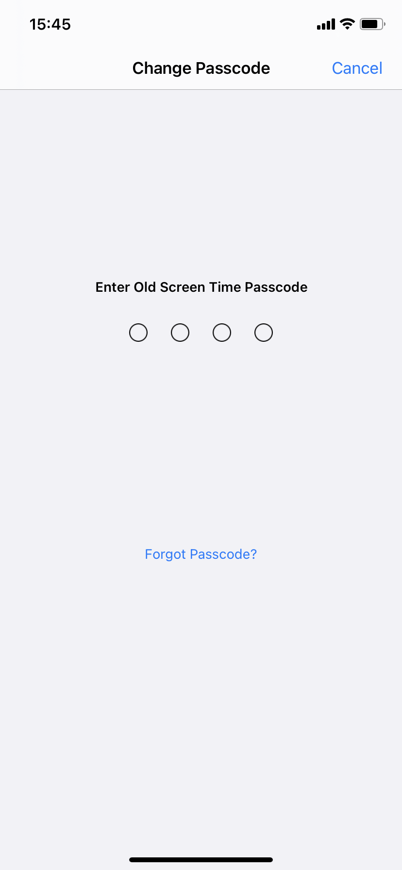 forgot screen time passcode