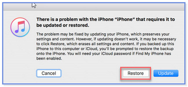 click restore button on itunes