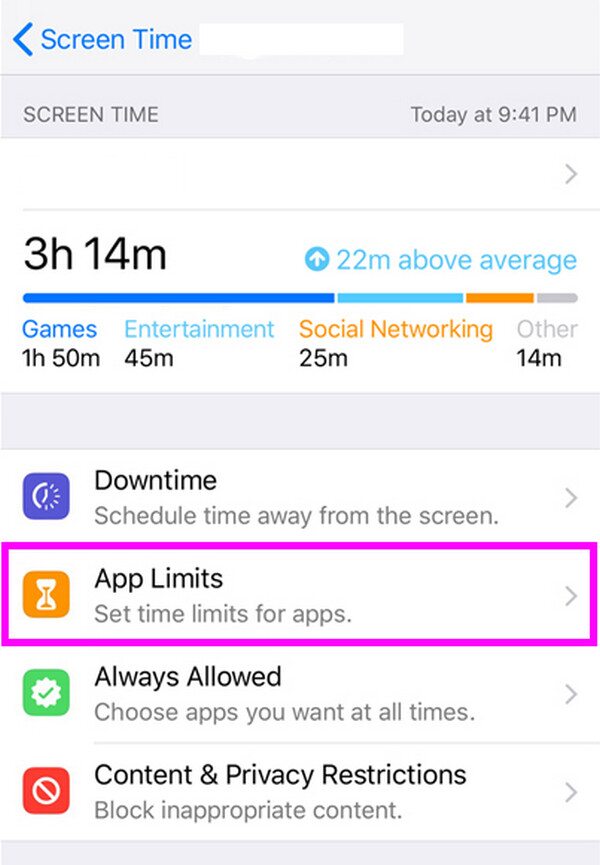 lock apps through screen time