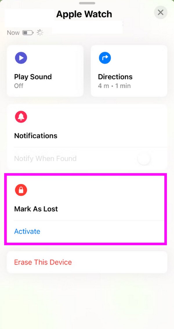 mark apple watch as lost