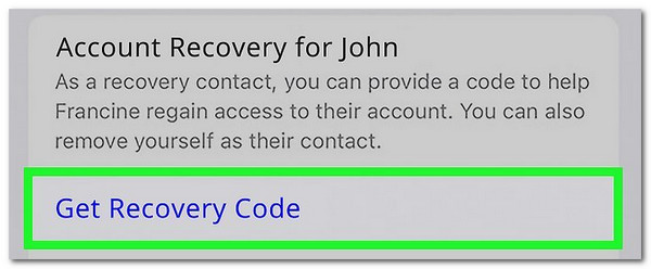 get recovery code on iphone