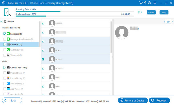 recover chosen data