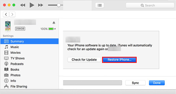 how to undiabled iphone with itunes