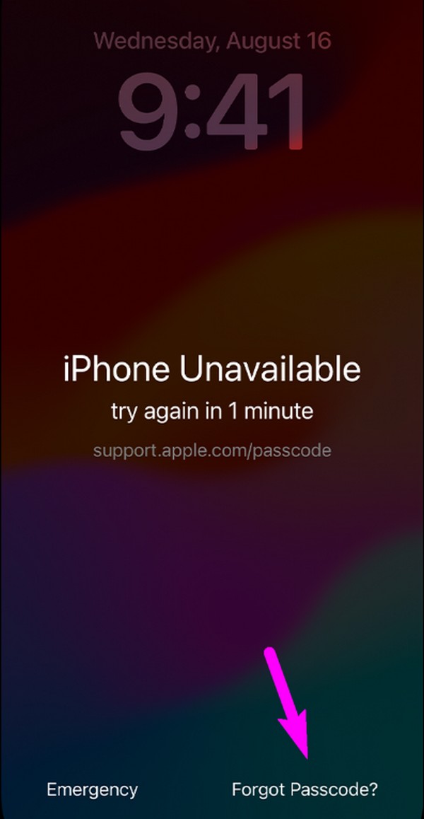 tap forgot passcode