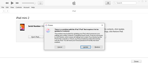 itunes detext disabled ipad