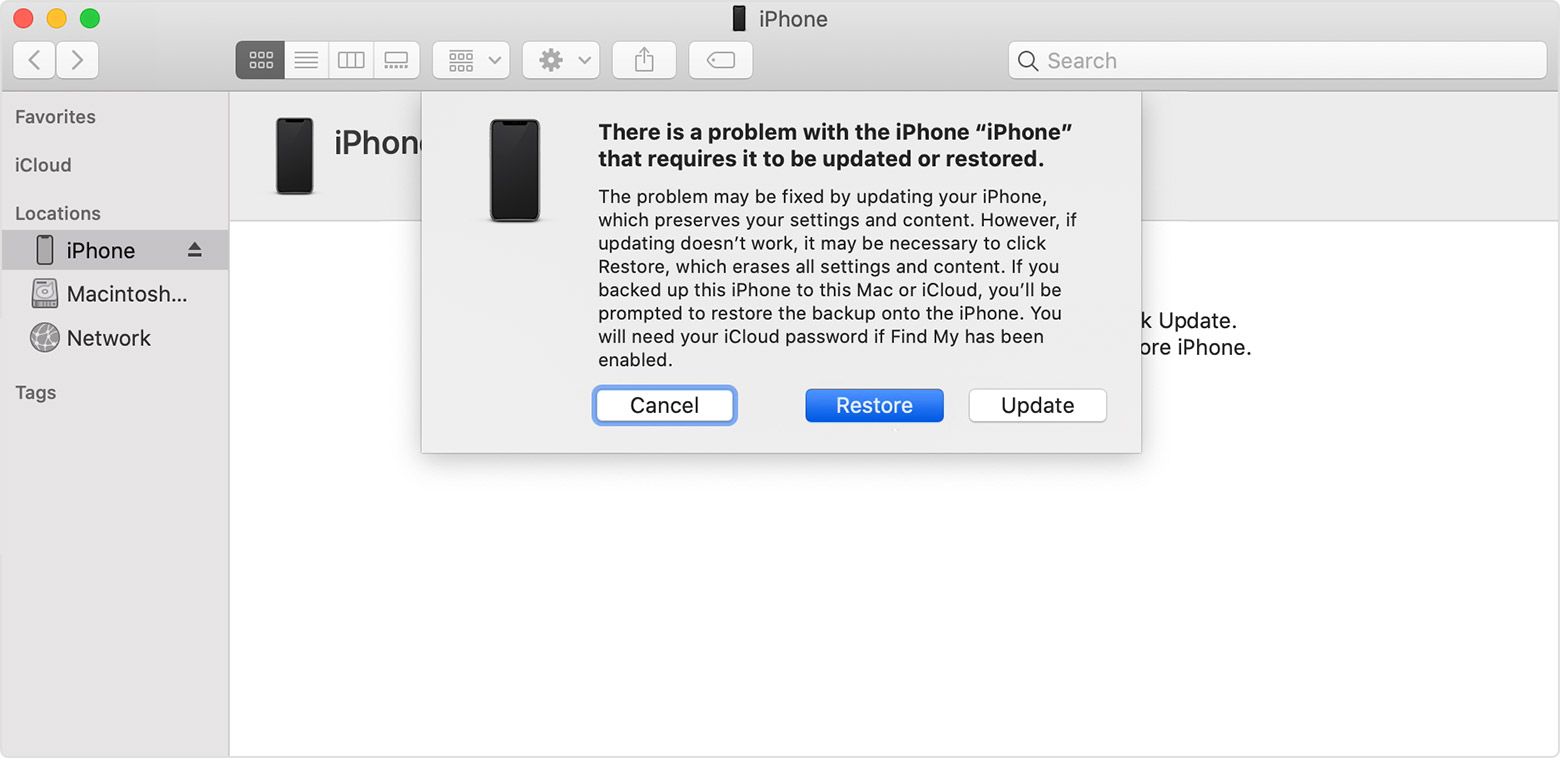 restore iPhone with iTunes