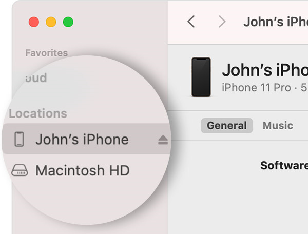 macos finder locate iphone