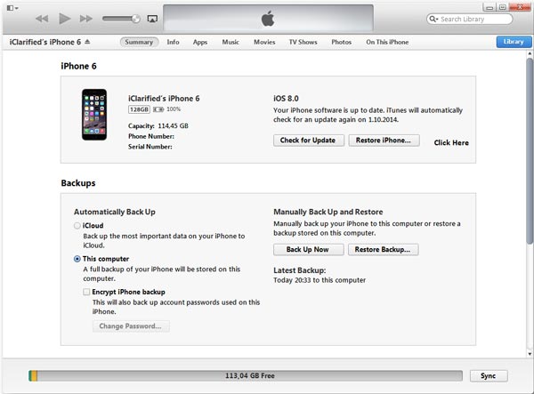 reset iphone with itunes