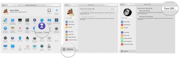 turn off screen time on mac