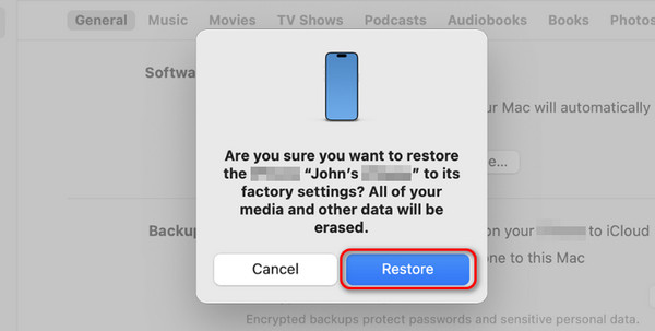 confirm restore process