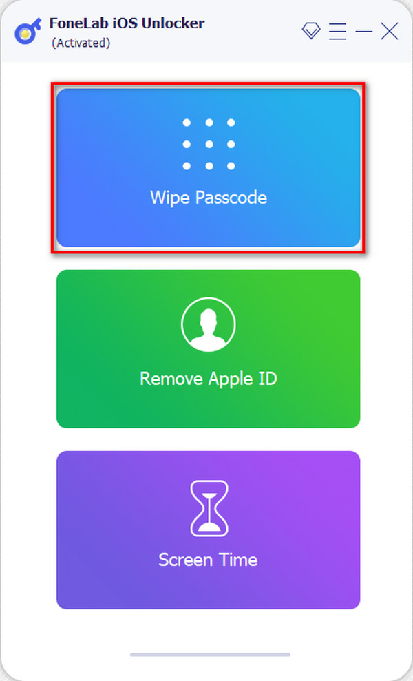 click Wipe Passcode