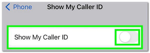 disable show my caller id