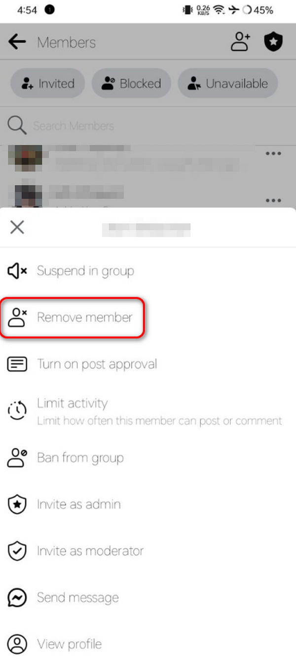 remove a member