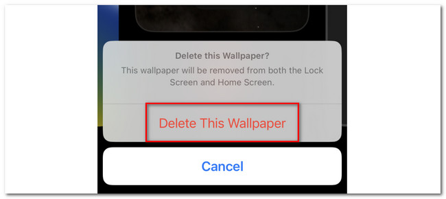 点击 iPhone 锁屏上的删除此壁纸按钮