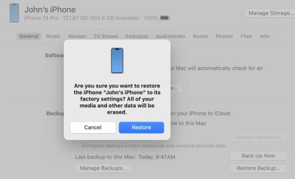 restore iphone with itunes