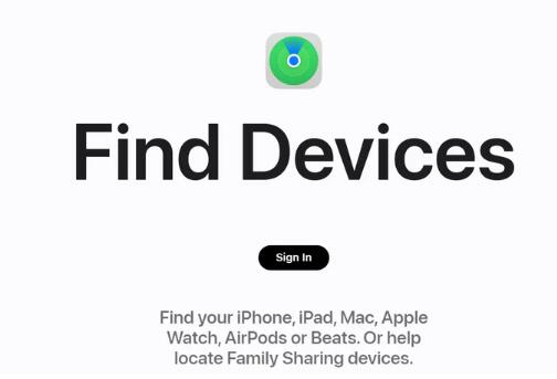 find my iphone webpage