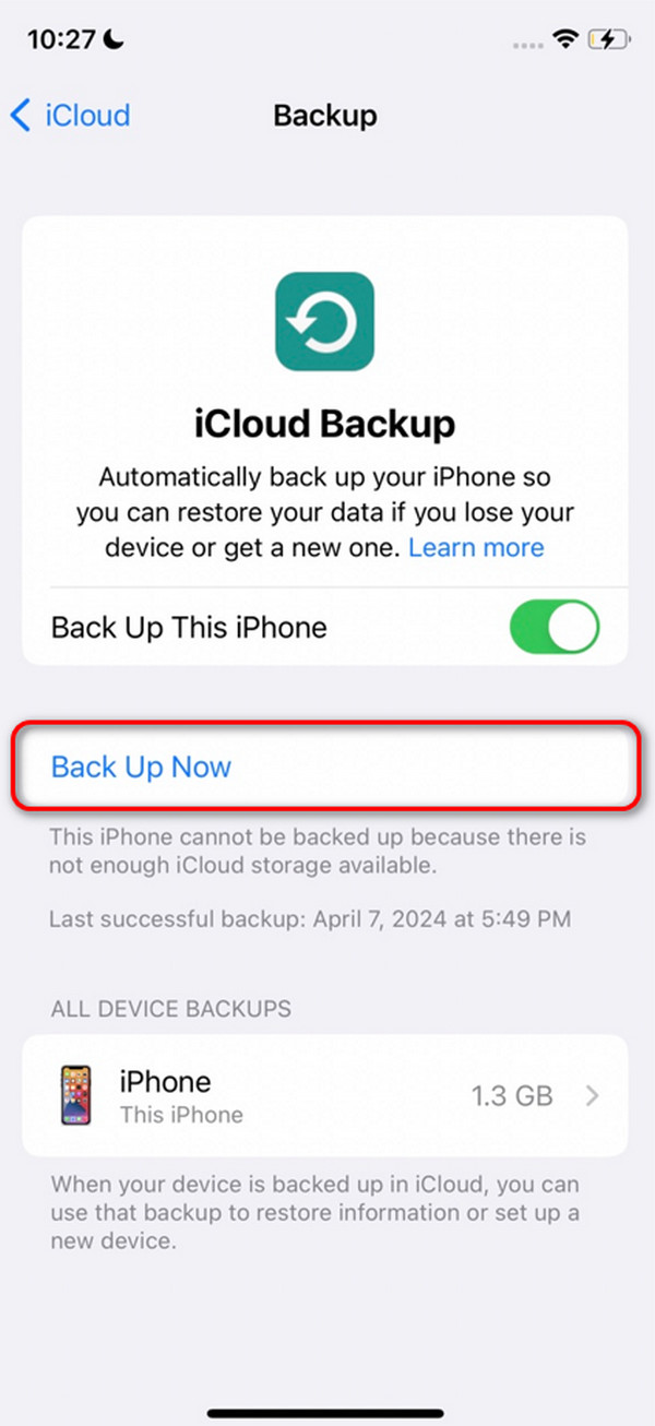 backup iphone