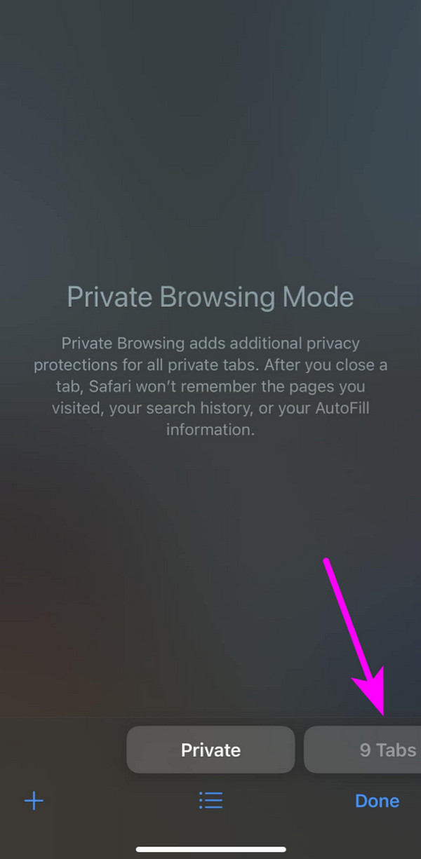 turn off private browsing mode on iphone safari