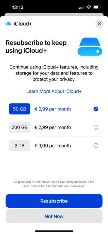 upgrade icloud